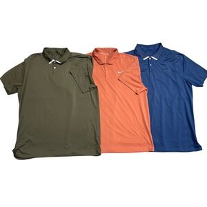 Nike Dri Fit Mens Golf Polo Shirt Standard Fit Short Sleeve Blue Green Orange XL